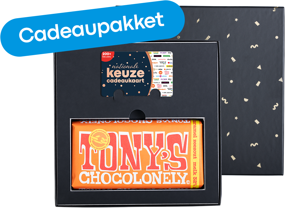 Cadeaupakket Tony's Chocolonely 'Karamel/ zeezout' (180 gr)